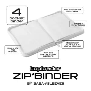 Baba Sleeves - 4-Pocket Toploader Binder Klein Weiß für 112